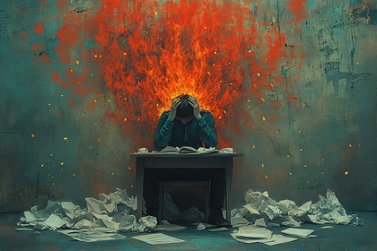 Man Under Pressure Surrounded by Papers