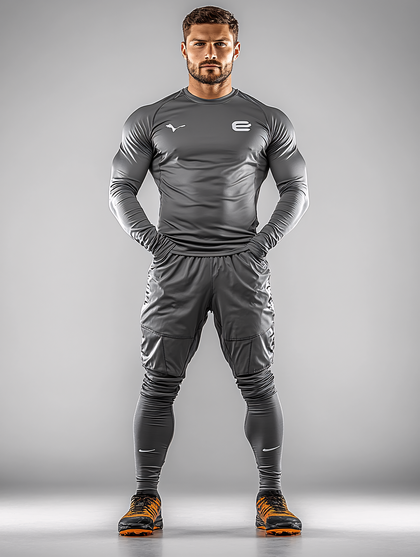 Man Wearing Gray Sports Apparel