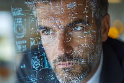 Man with Data Overlay