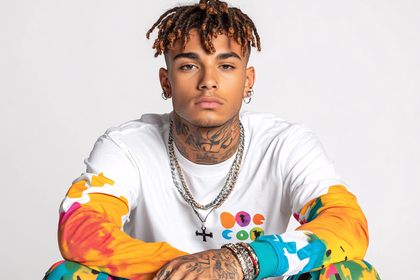 Man with Dreadlocks and Colorful Clothing