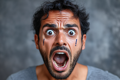 Man with Exclamation Points