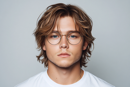 Man With Round Glasses Portrait