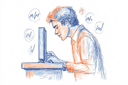 Man Working at Computer