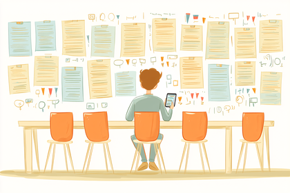 Man Working with Tablet in a Meeting Room