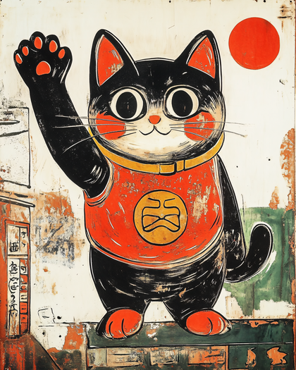 Maneki Neko With Raised Paw