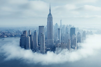 Manhattan Skyline Above the Clouds