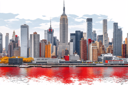 Manhattan Skyline Reflection