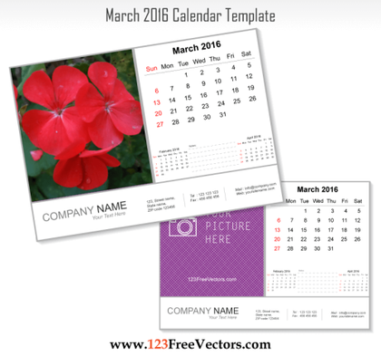 March 2016 Calendar Template