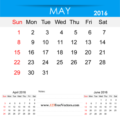 May 2016 Calendar Printable