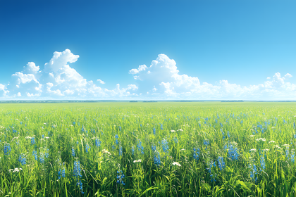 Meadow Of Blue Flowers