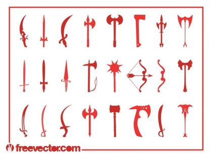 Medieval Weapons Set Free Vector