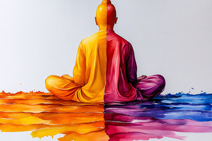 Meditating Figure Split Color Palette