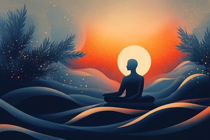 Meditative Figure at Sunrise