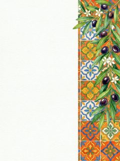 olive branch tile border