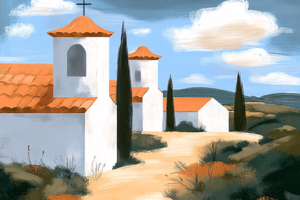 Mediterranean Village Landscape