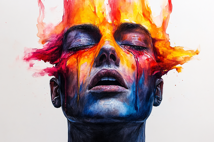 Melancholic Watercolor Portrait