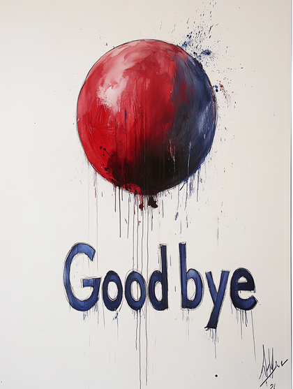 Melancholy Balloon Goodbye Painting