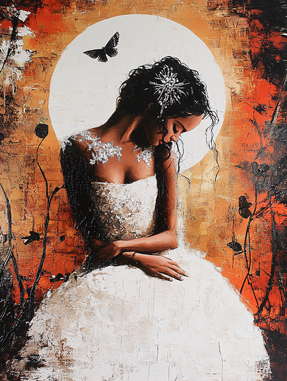 Melancholy Lady In White