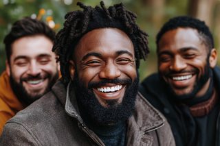 Men Smiling Together