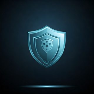 blue metallic shield