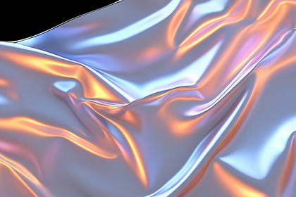 Metallic Fabric Drape With Orange Reflections