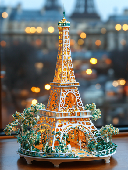 Miniature Eiffel Tower Model