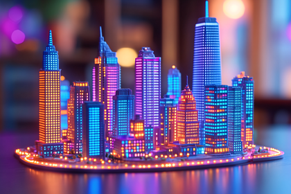 Miniature Illuminated Cityscape