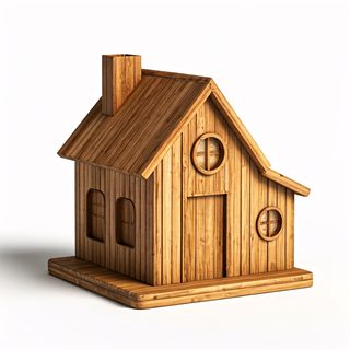 wooden toy house