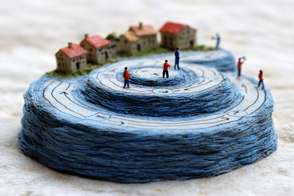 Miniature World With Winding Path