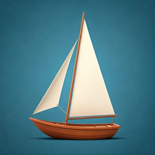 minimalist wooden sailboat