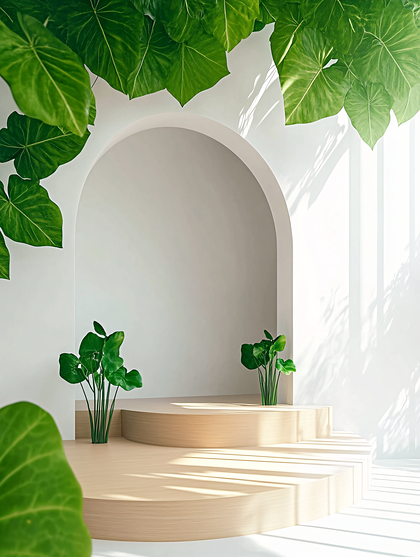 Minimalist Arch With Green Plants