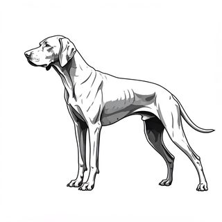 standing weimaraner dog