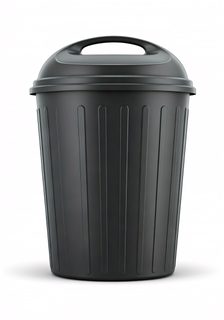 black plastic bin