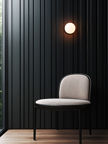 Minimalist Chair Against Dark Wall