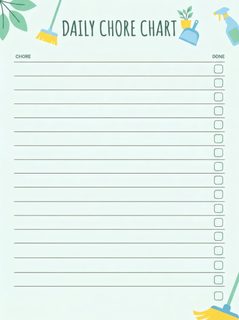 daily chore chart