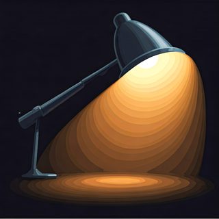 glowing desk lamp