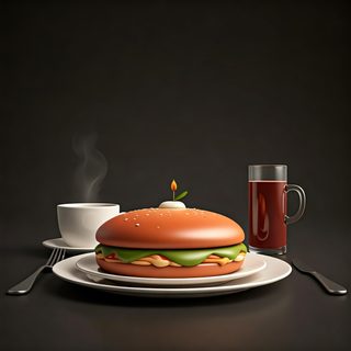 gourmet burger meal