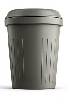 minimalist grey trashcan