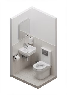 isometric bathroom render