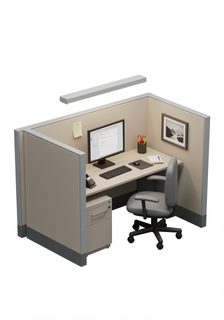 isometric office cubicle