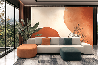 Minimalist Living Room with Abstract Art