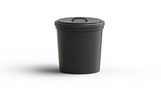 black trash bin