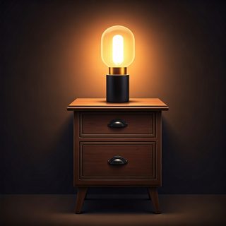 glowing nightstand lamp