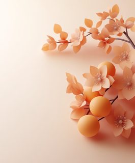 peach paper flowers