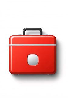 red first aid case