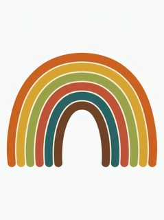 retro rainbow art