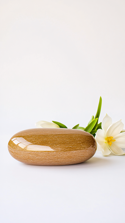 Minimalist Stone and Tulip