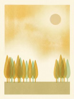 vintage tree landscape
