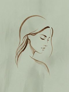 minimalist watercolor portrait