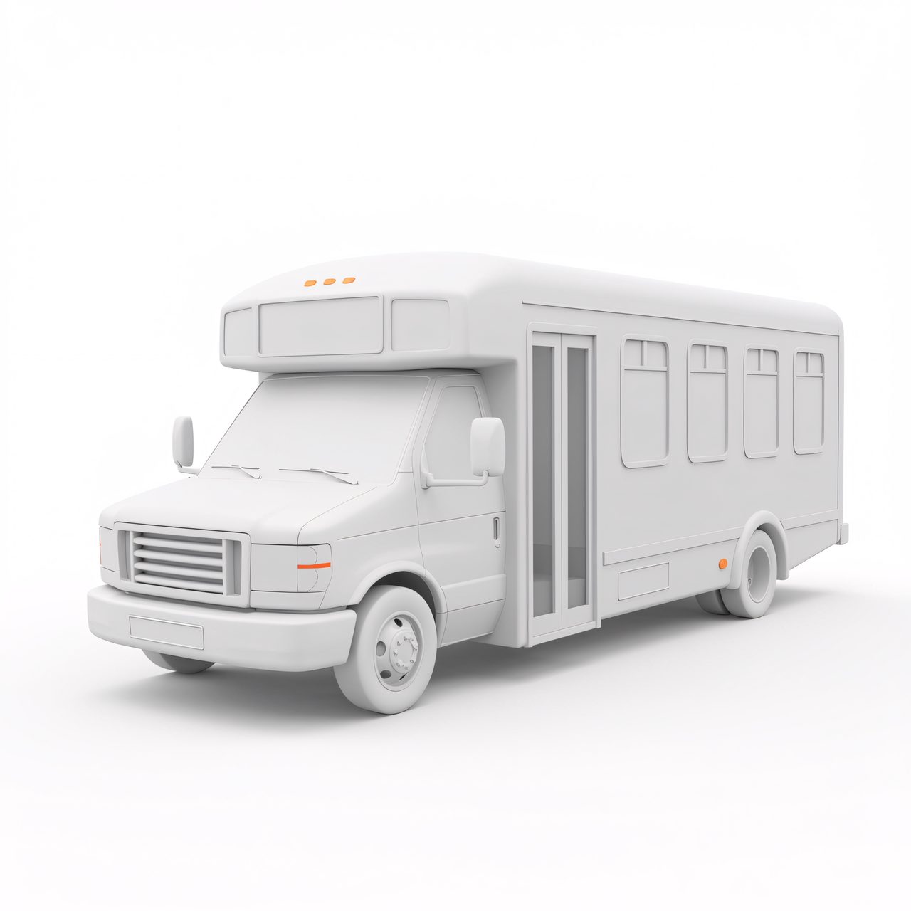 white shuttle bus